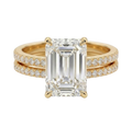 Elegant Rectangle-Cut Zirconia Ring Set