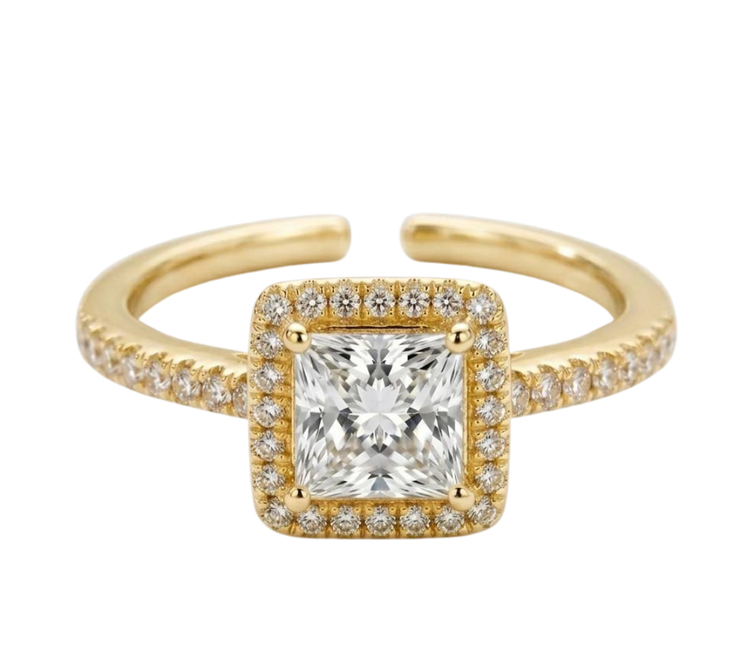 Elegant Square Zirconia Ring | Adjustable