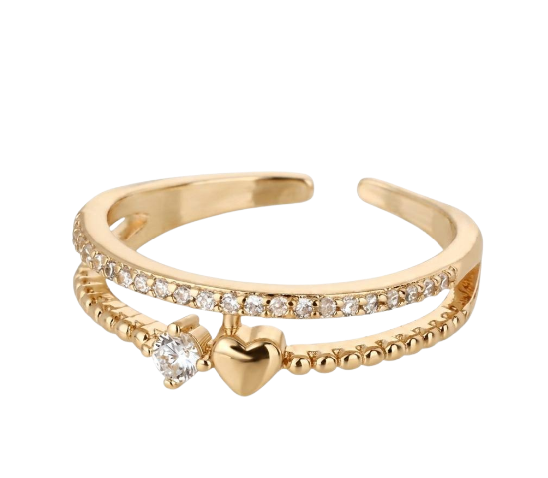 Zafira Heart Zirconia Ring | Adjustable