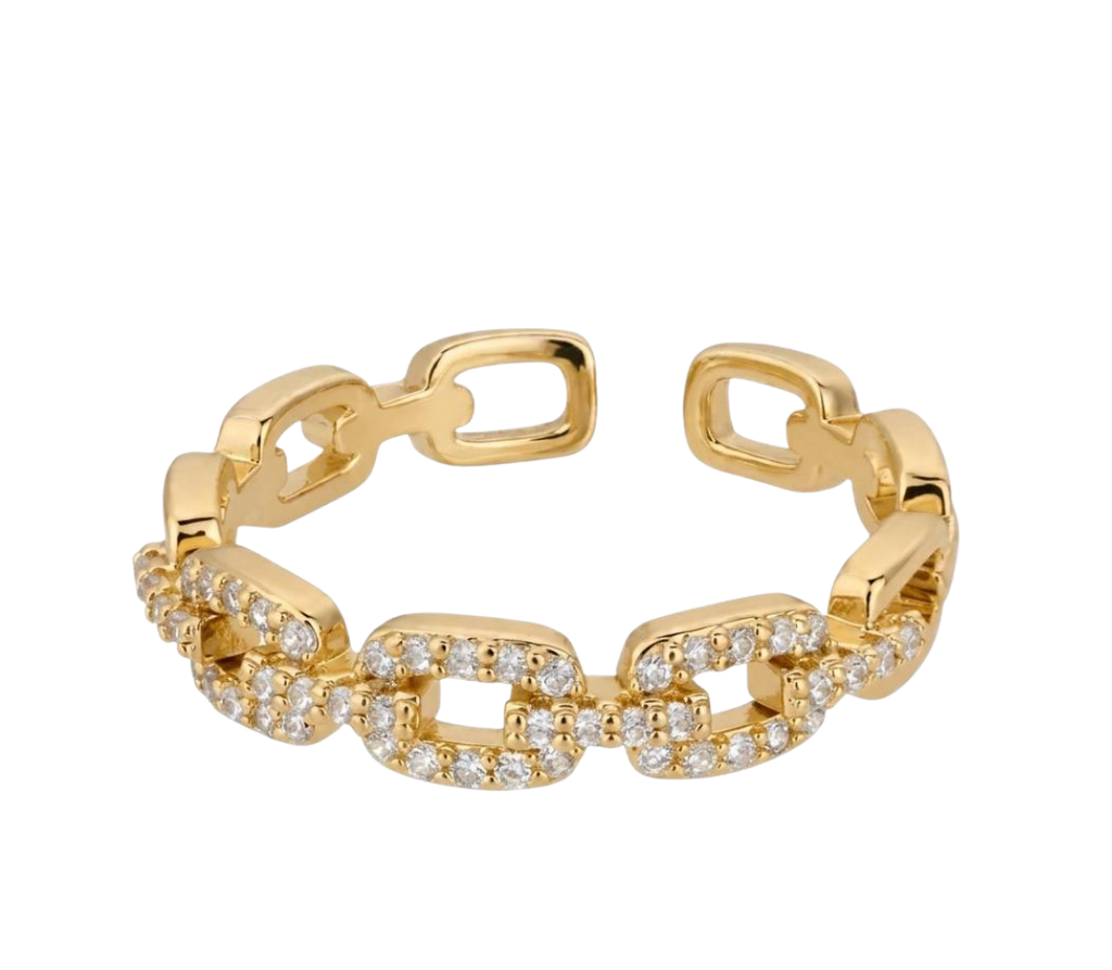 Zirconia Chain Link Ring | Adjustable)