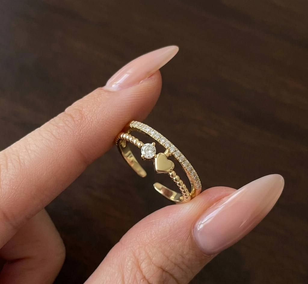 Zafira Heart Zirconia Ring | Adjustable