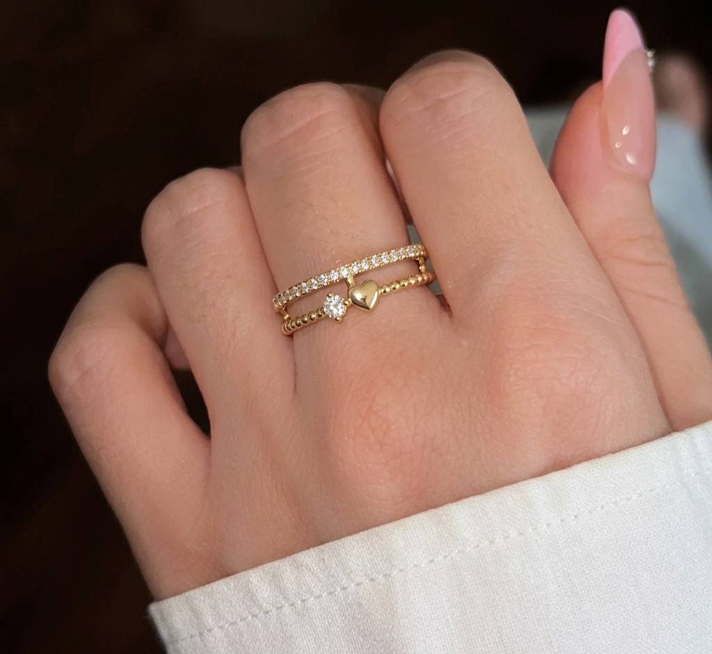 Zafira Heart Zirconia Ring | Adjustable