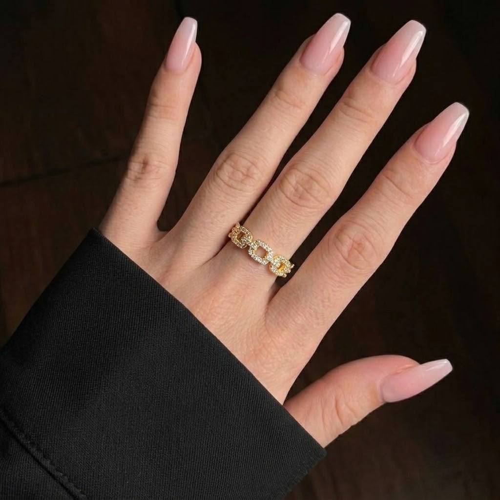 Zirconia Chain Link Ring | Adjustable)